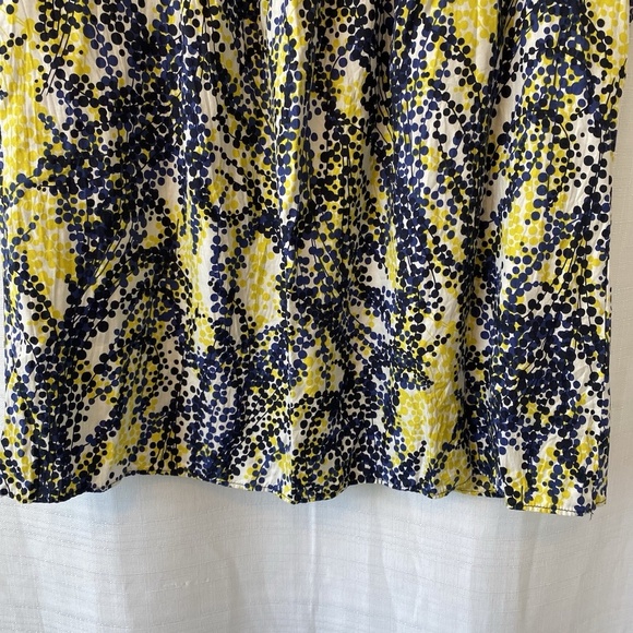 BODEN Women V Neck Ravello Blue and Yellow Blouse Silk Blend Size 8 - Picture 3 of 11